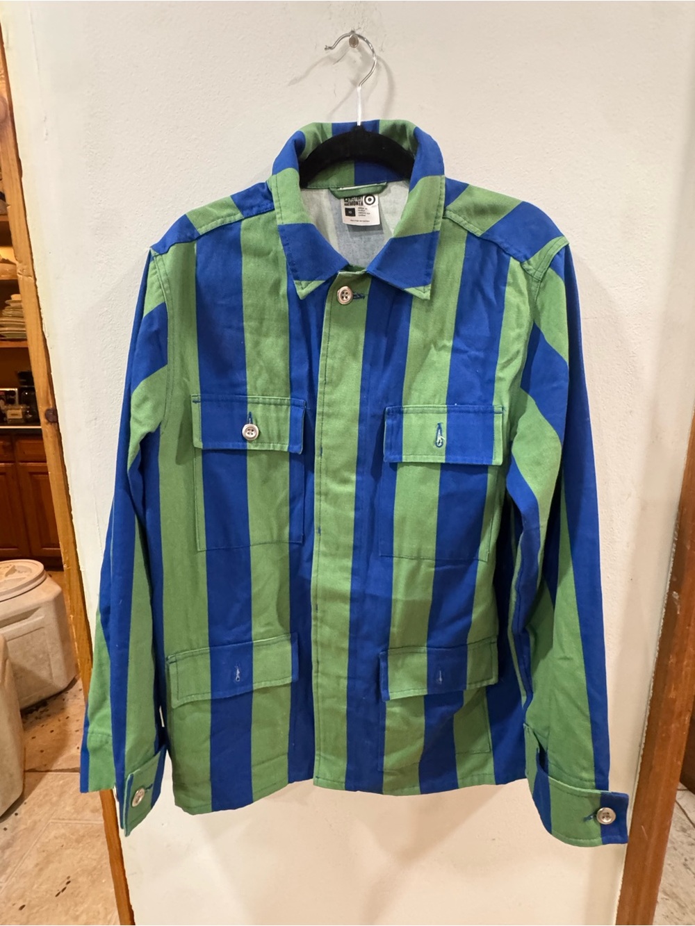 Target Black History Month Blue Green Striped Chore Jacket XS